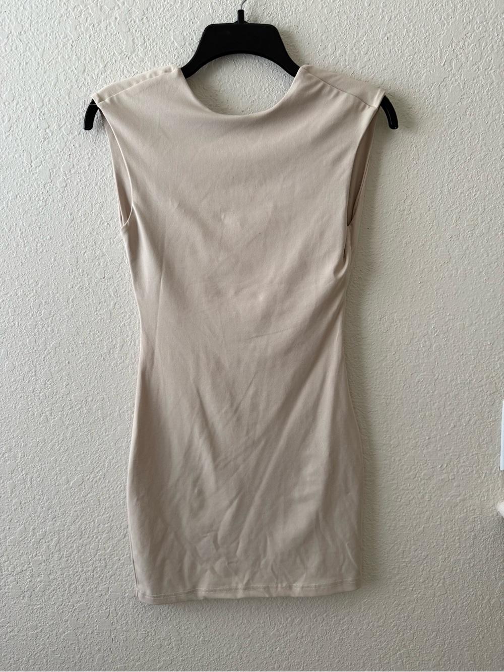 SHEIN Beige Sleeveless Bodycon Mini Dress